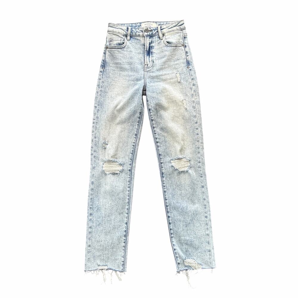 Hidden Jeans Light Wash Distressed Straight Everyday Classic Streetwear Denim